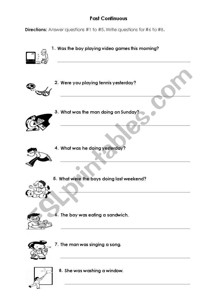 past continuous worksheet