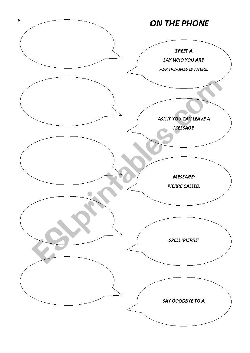 Guided Dialogue Part B worksheet