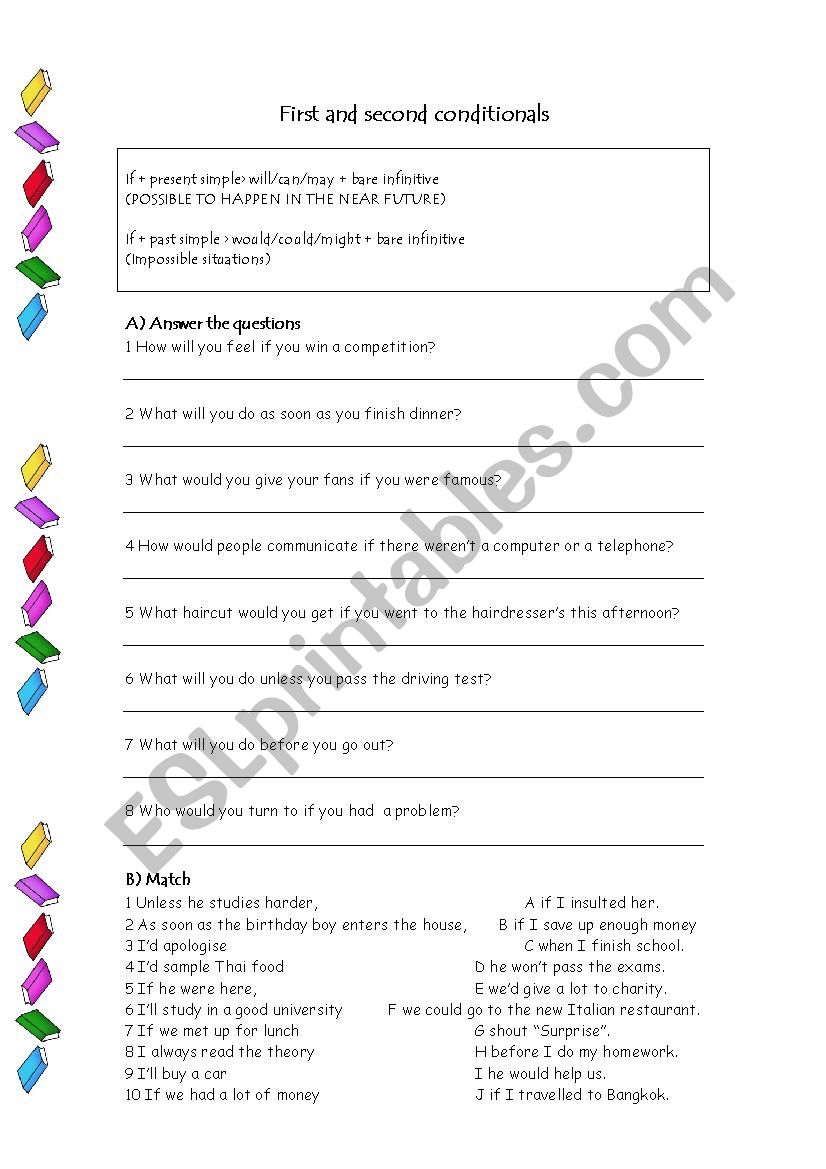 FIRST AND SECOND CONDITIONALS 