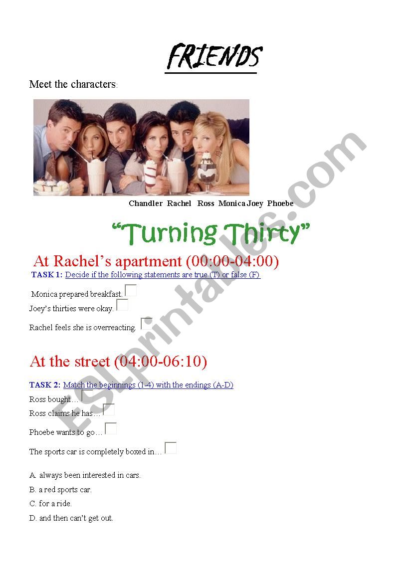 Friends exercises worksheet