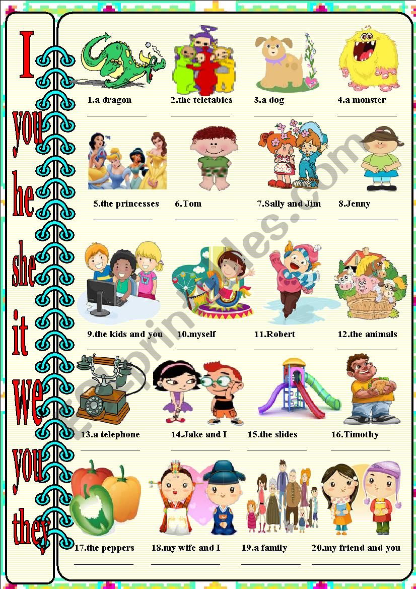 personal pronouns worksheet