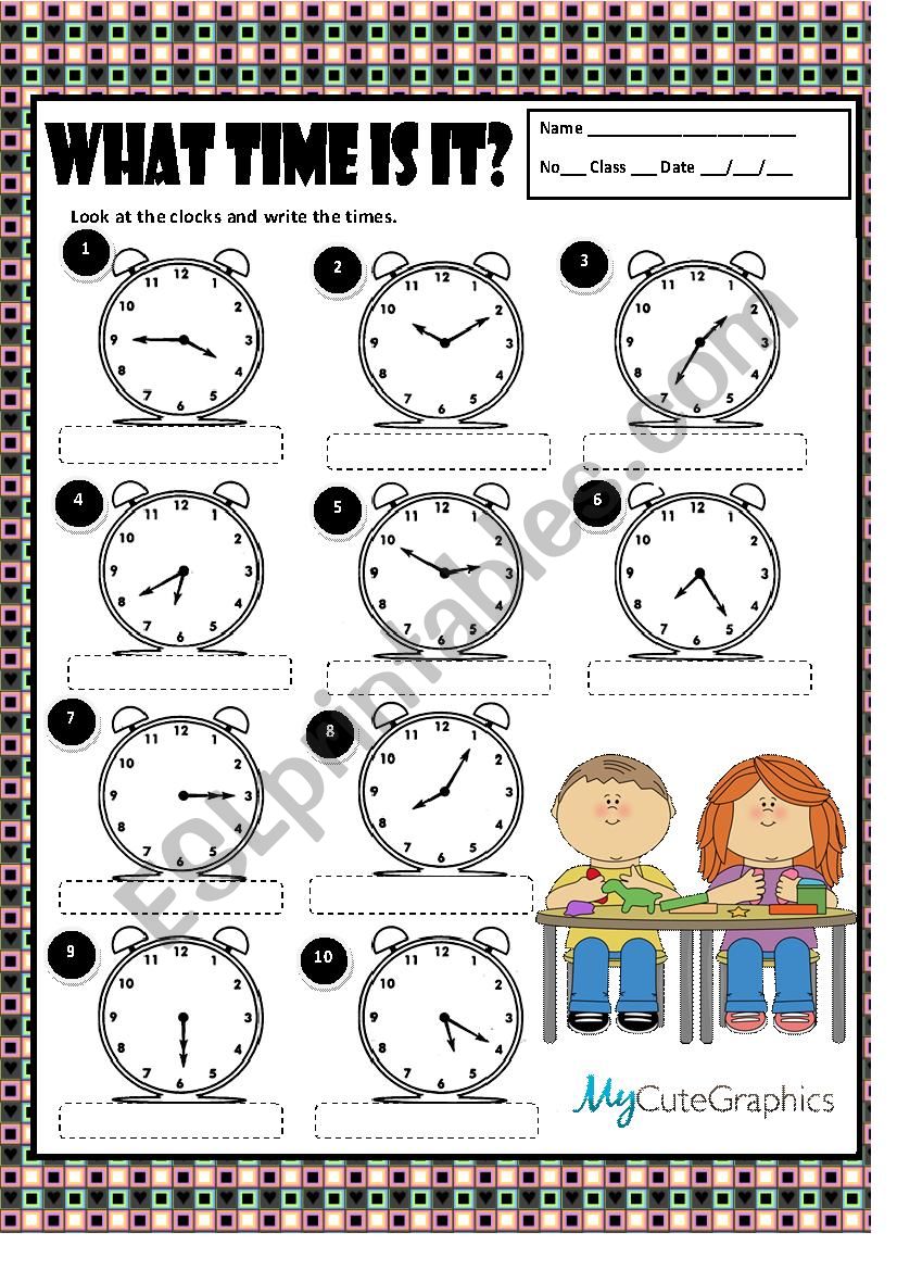 WHAT TIME IS IT? + KEY worksheet