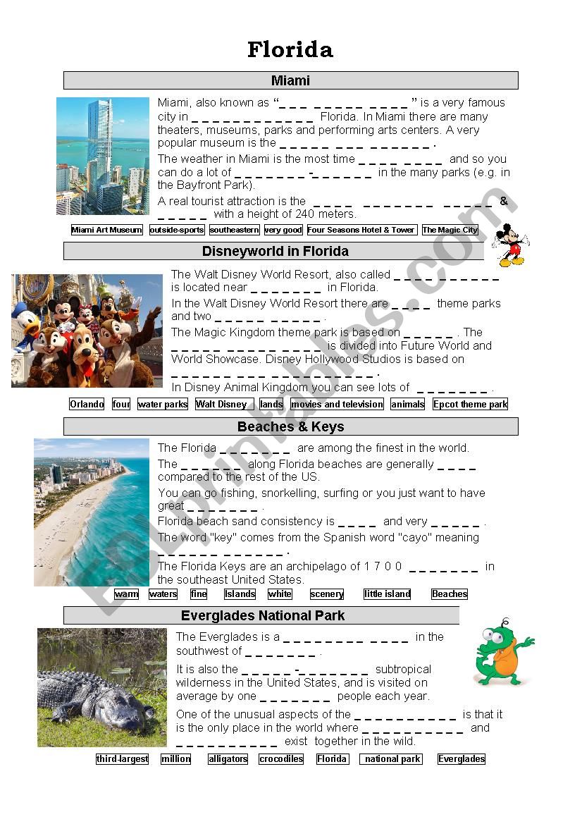 Florida - ESL worksheet by martina.moharitsch