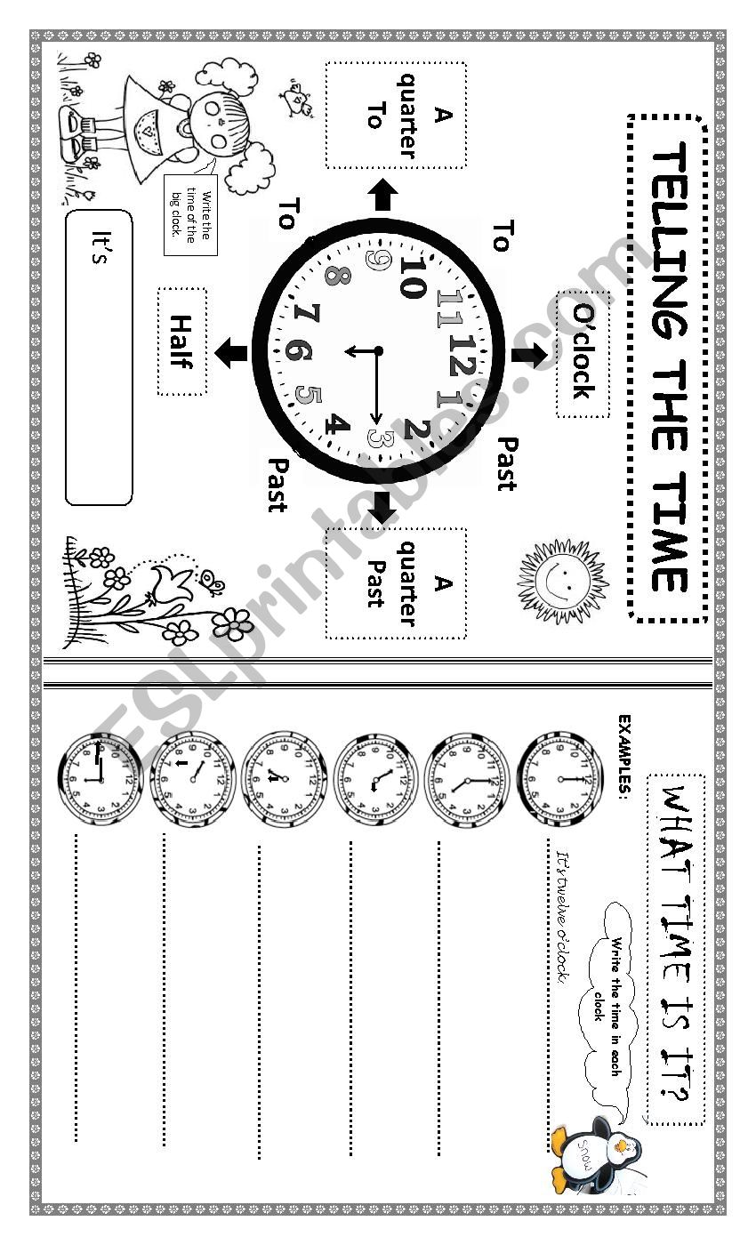 Telling the time worksheet