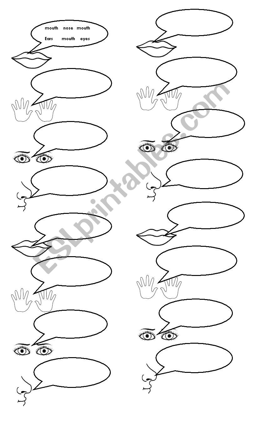 body parts worksheet