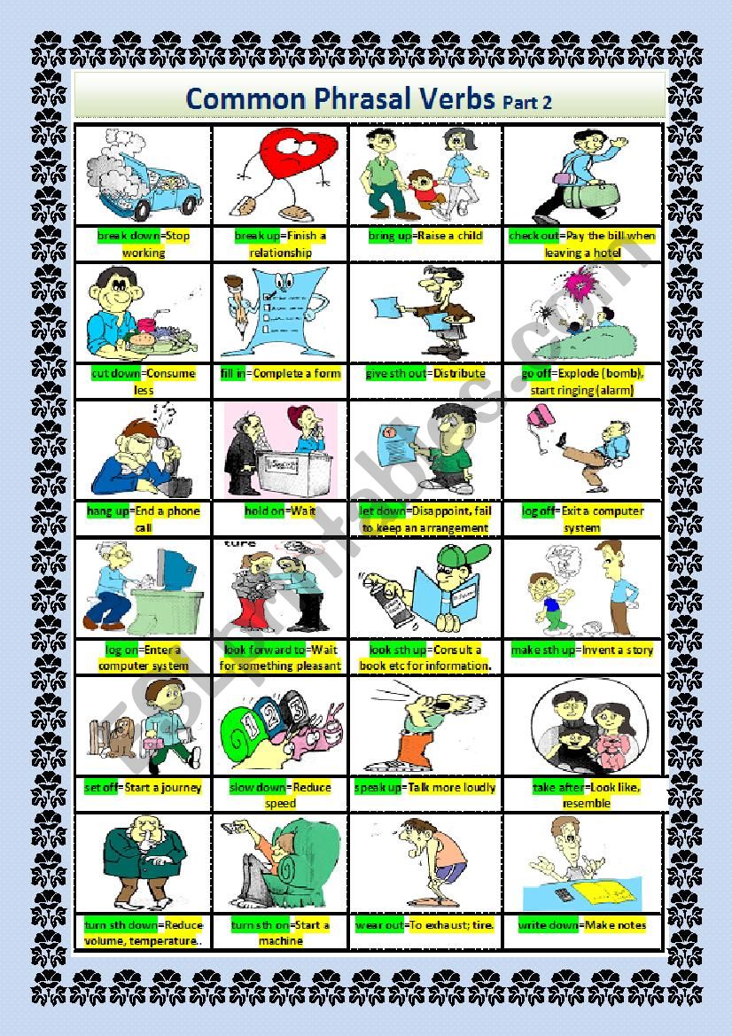 Common Phrasal verbs Part 2 worksheet