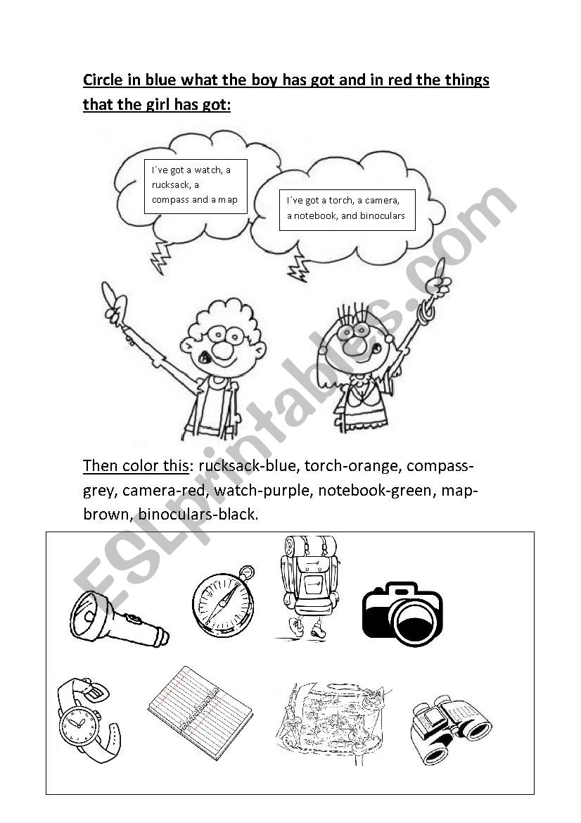 Lets go camping 2 worksheet