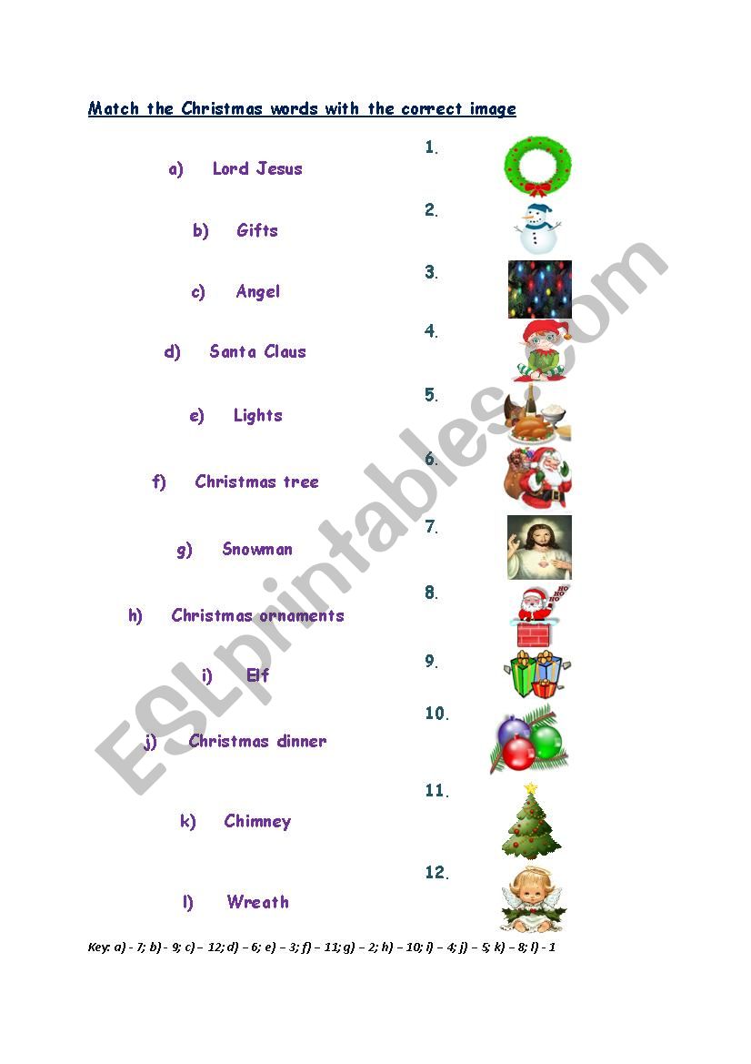 Christmas Words worksheet