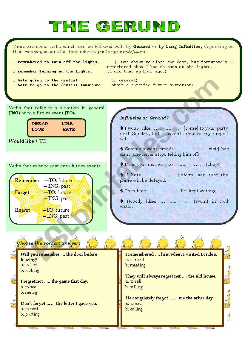 GERUND worksheet