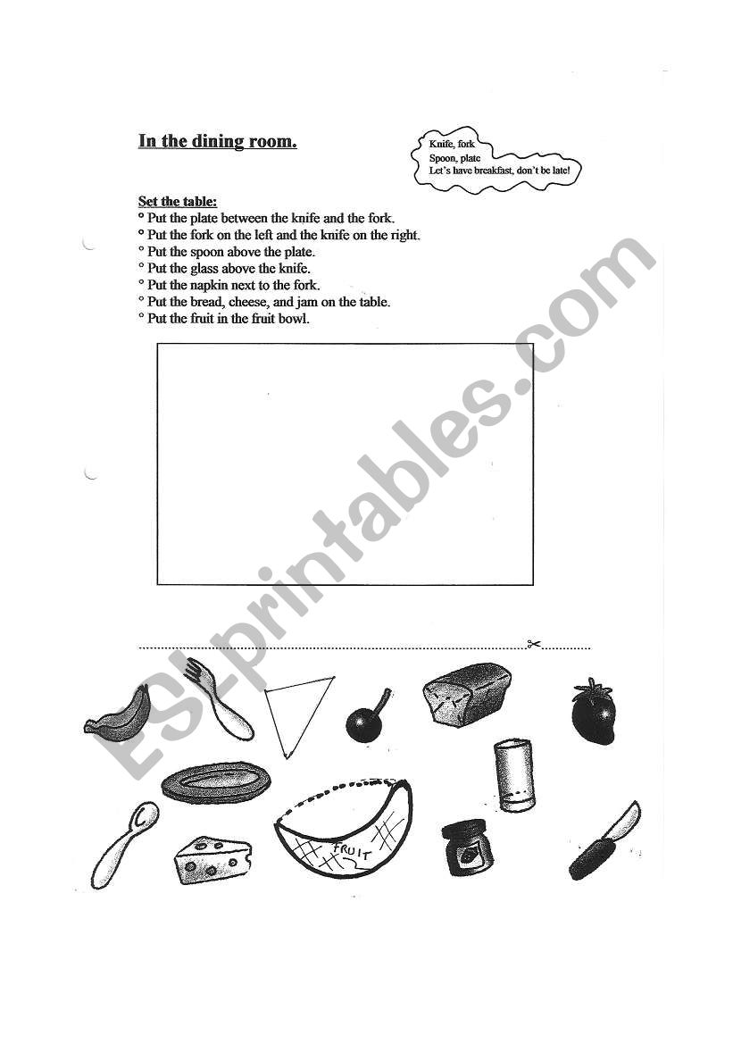 Set the table worksheet