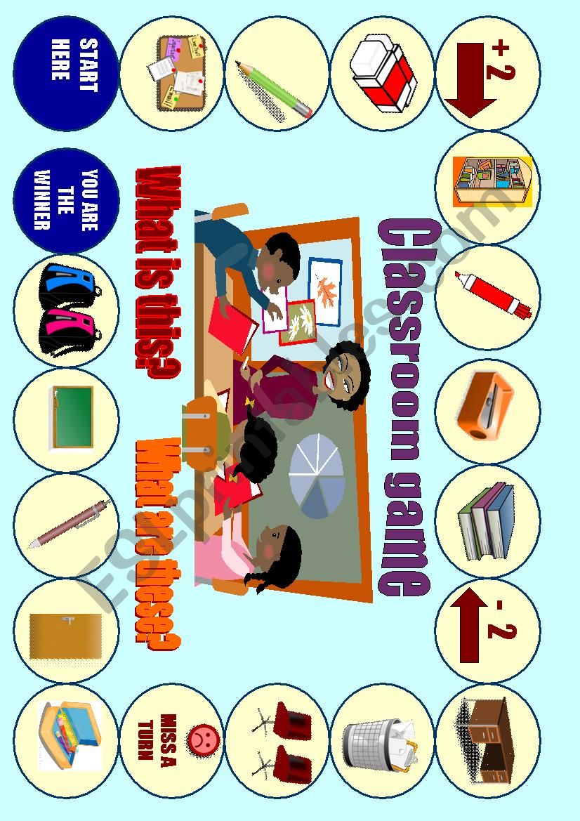 Classroom Objects game worksheet