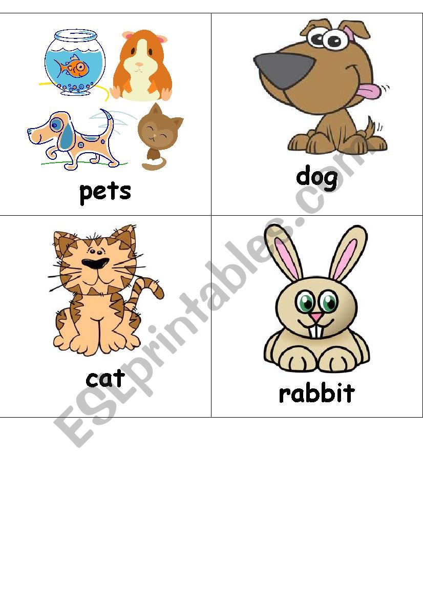 Pets - flash-cards worksheet