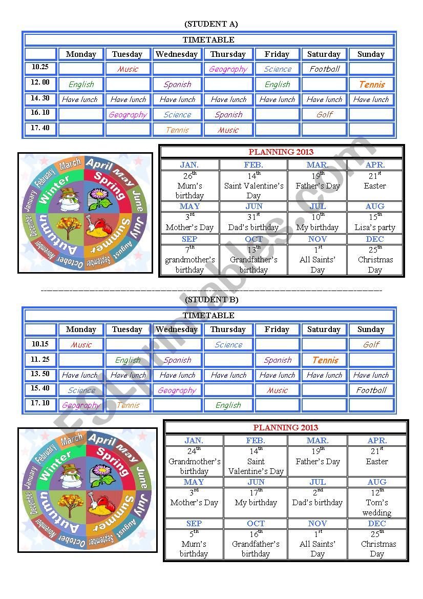 DAYS, MONTHS, SEASONS AND DATES DAYS, MONTHS, SEASONS AND DATES