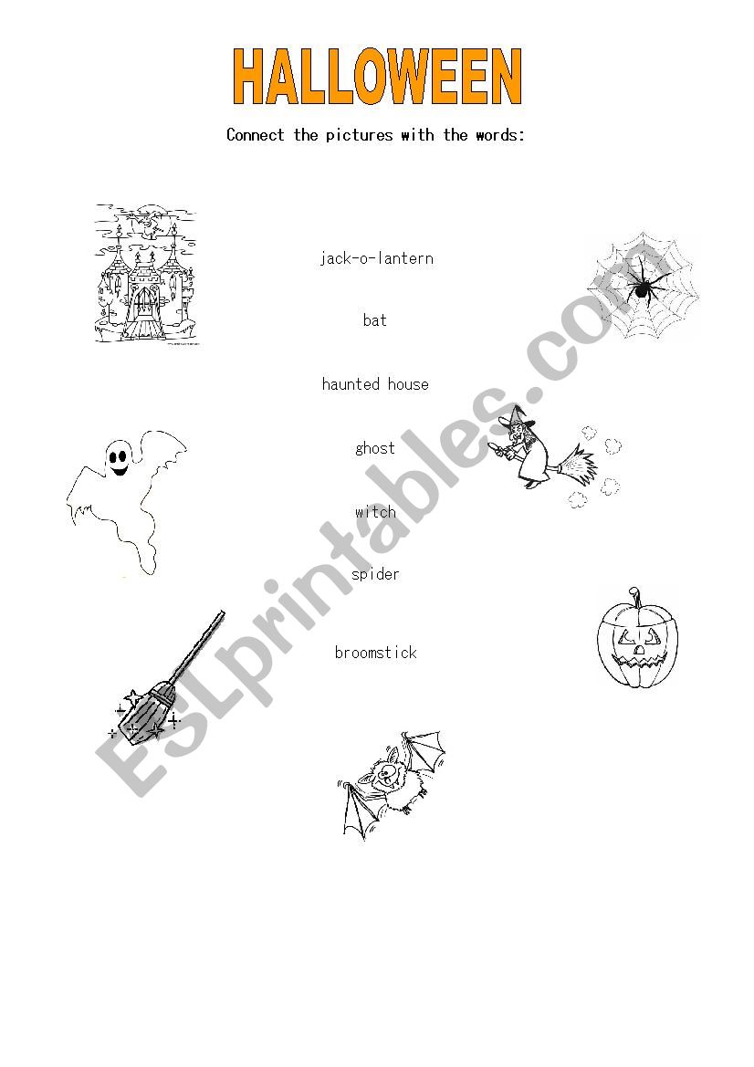 Halloween - Connect the pictures with the words