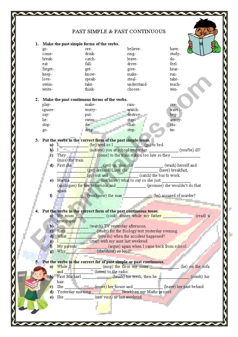 Past Simple and Continuous worksheet