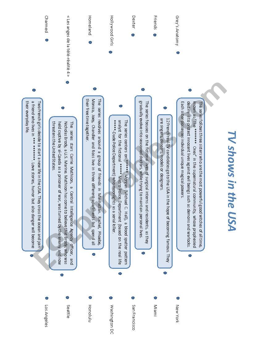 TV shows in the USA worksheet