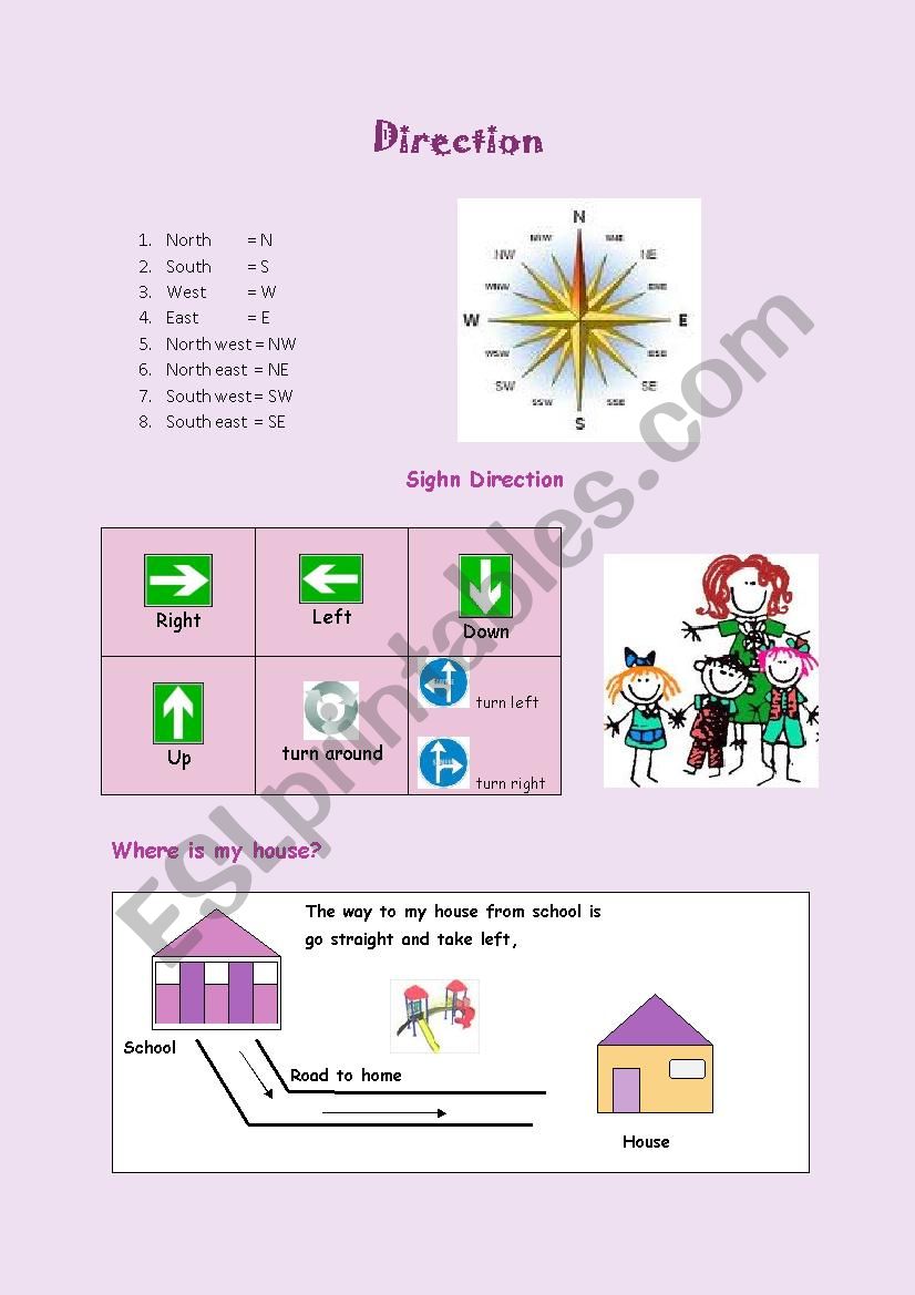 Direction worksheet