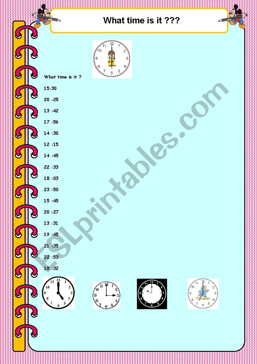 what time is it ? worksheet