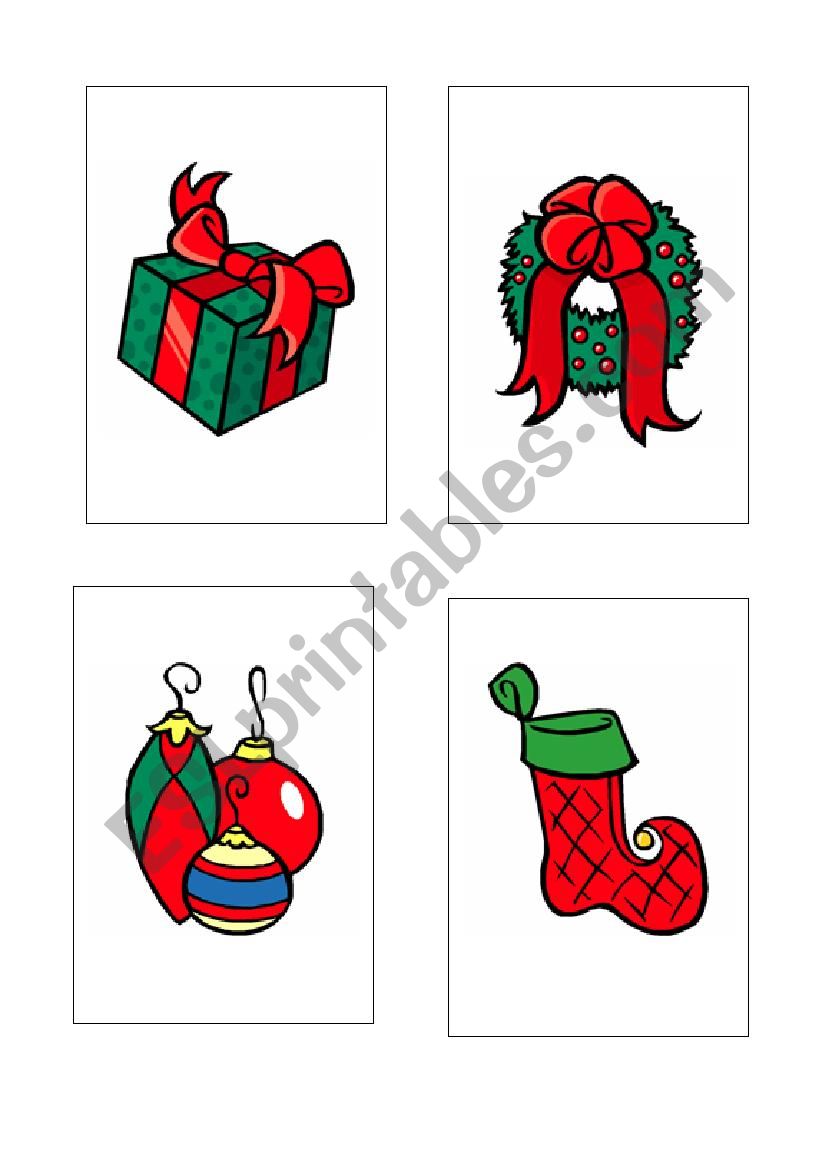 Christmas flashcards worksheet