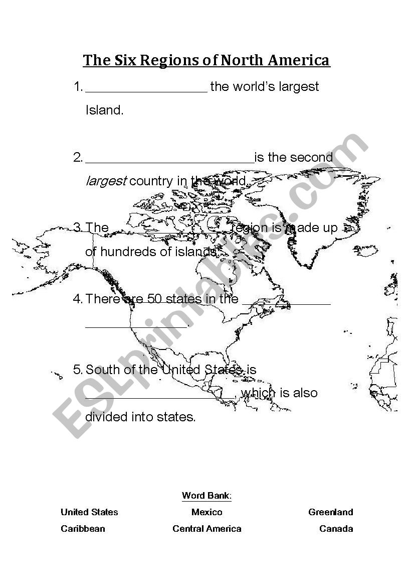 The Six Regions of North America