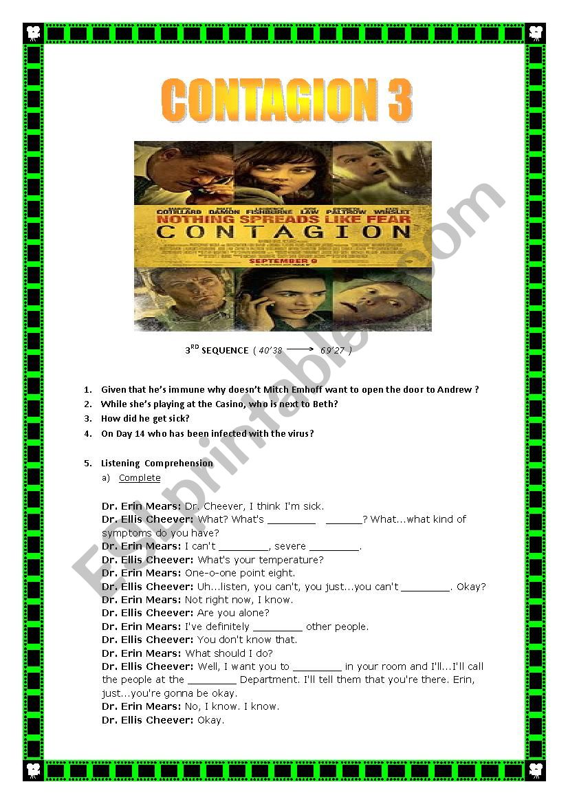 CONTAGION MOVIE SEQUENCE 3 (+keys) (5 pages)