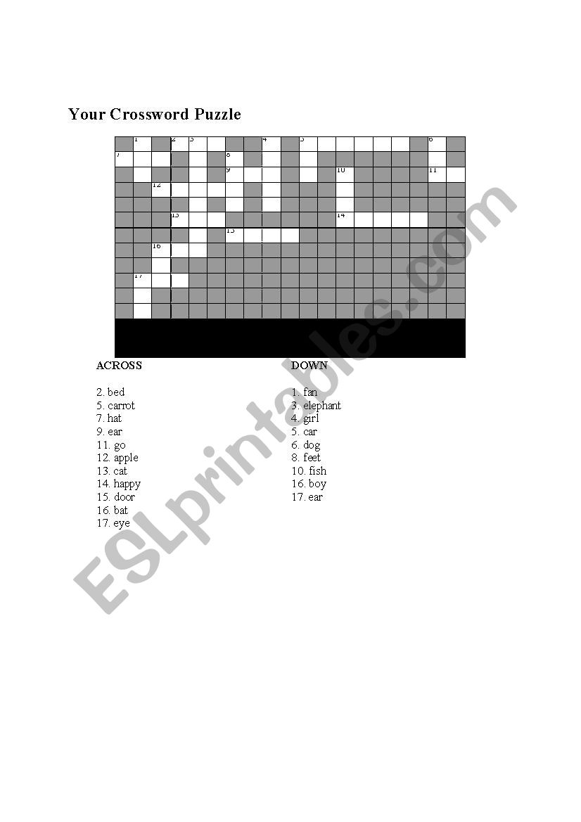 Crossword Puzzle worksheet