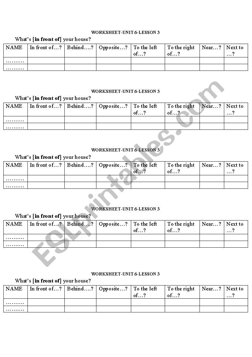 unit 6-english 6 worksheet worksheet