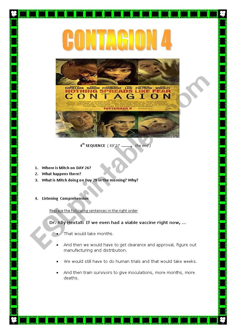 CONTAGION MOVIE SEQUENCE 4 (+ Keys) (4pages)