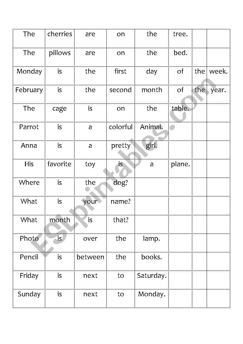 Verb to be worksheet