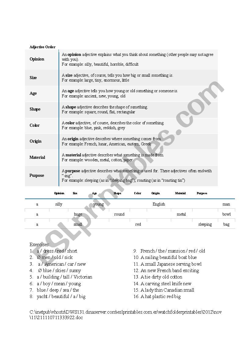 Adjectives & Adverbs - Lesson & Exercises 