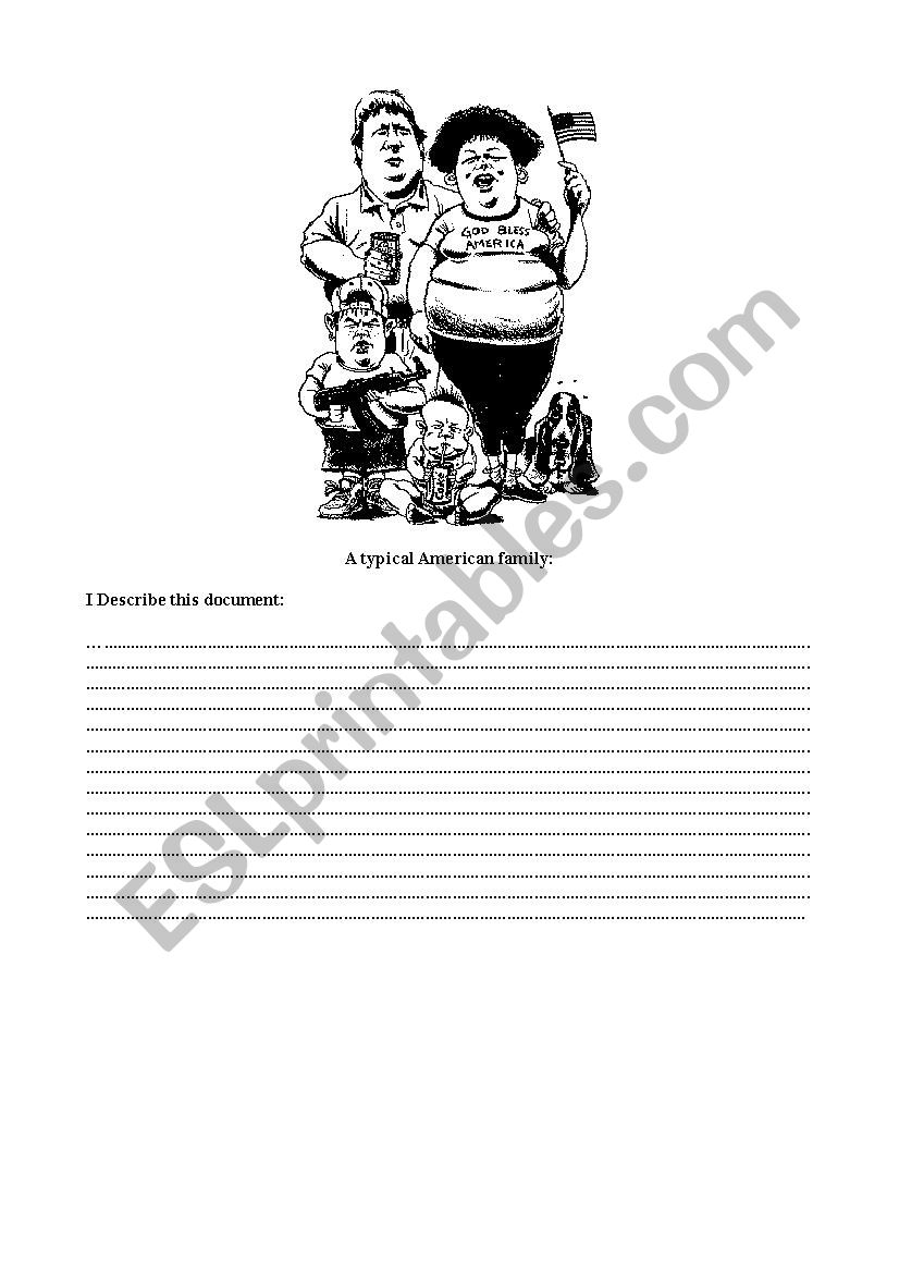 A typical American family  worksheet