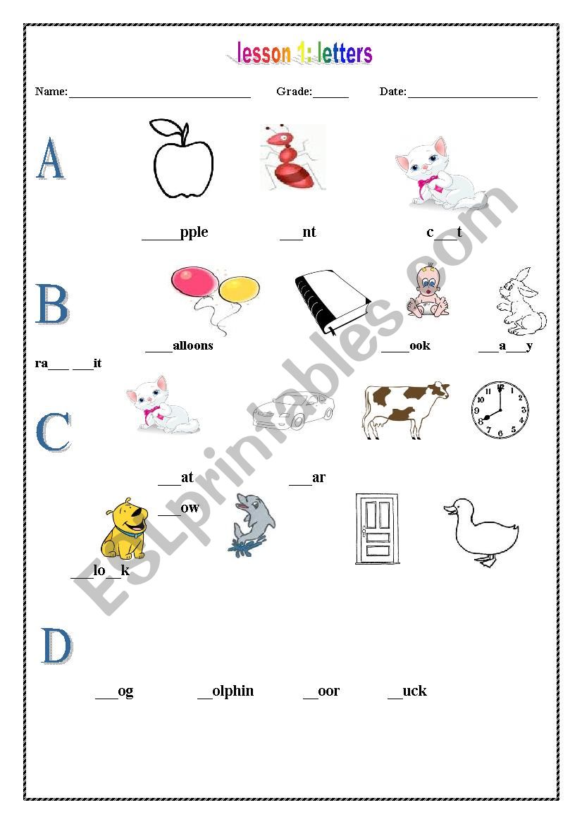 abcde worksheet