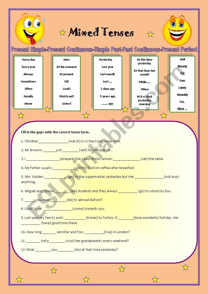 Mixed Tenses worksheet