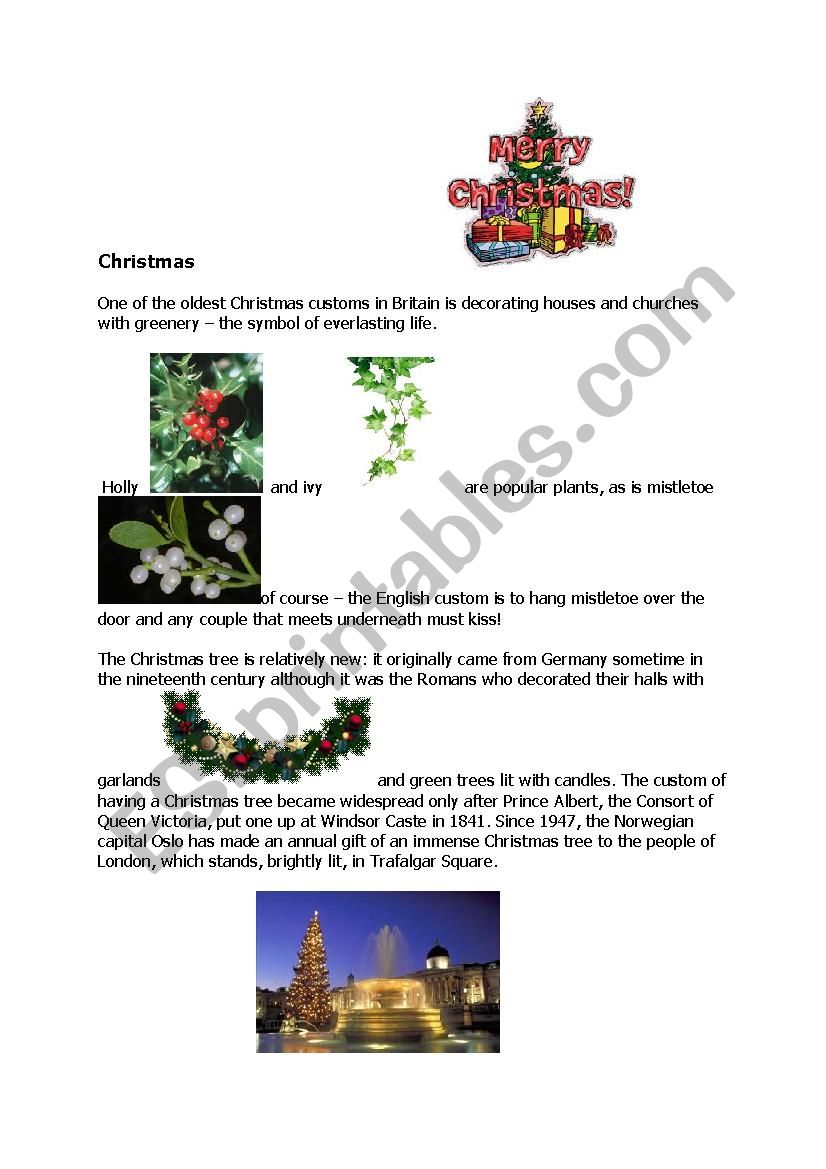 Christmas facts worksheet