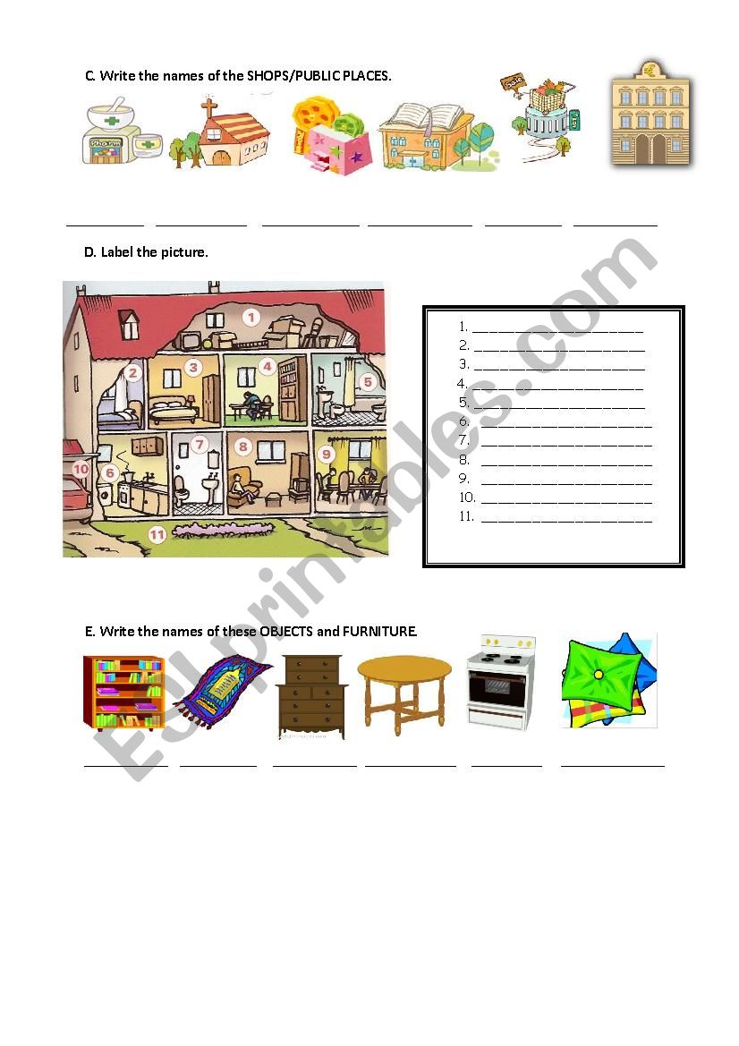 TEST B-THE HOUSE-Part 2 worksheet