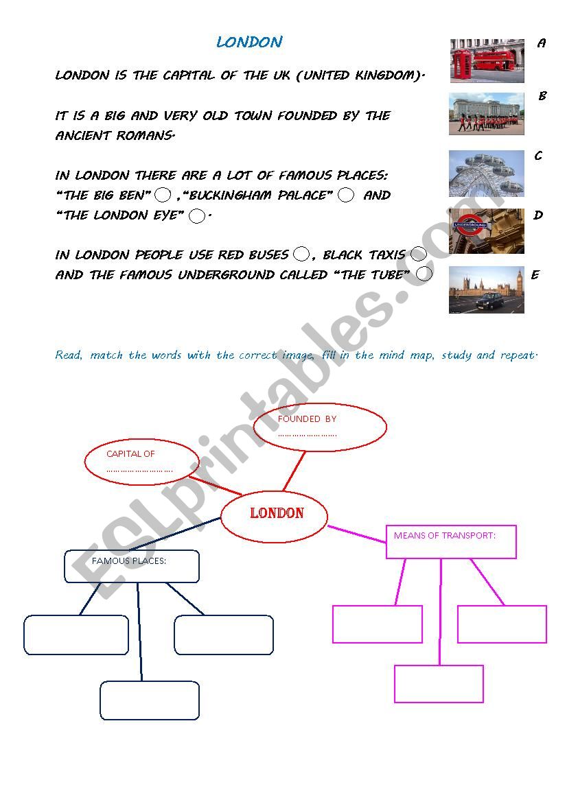 LONDON worksheet