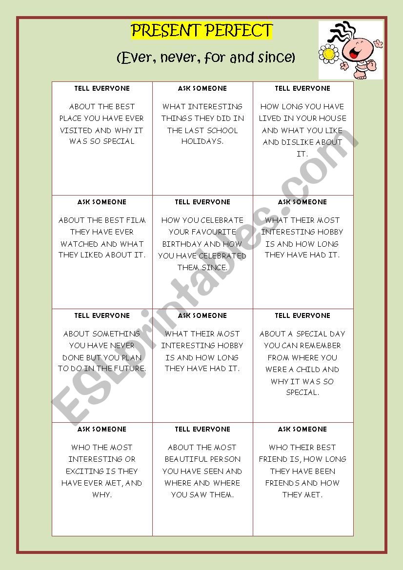 PRESENT PERFECT CARDS. ASK&TELL PRESENT PERFECT CARDS. ASK&TELL