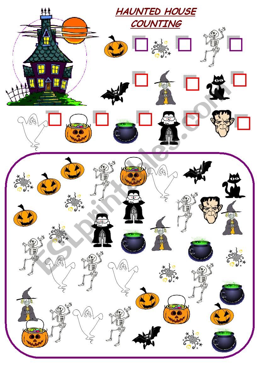 Halloween counting worksheet