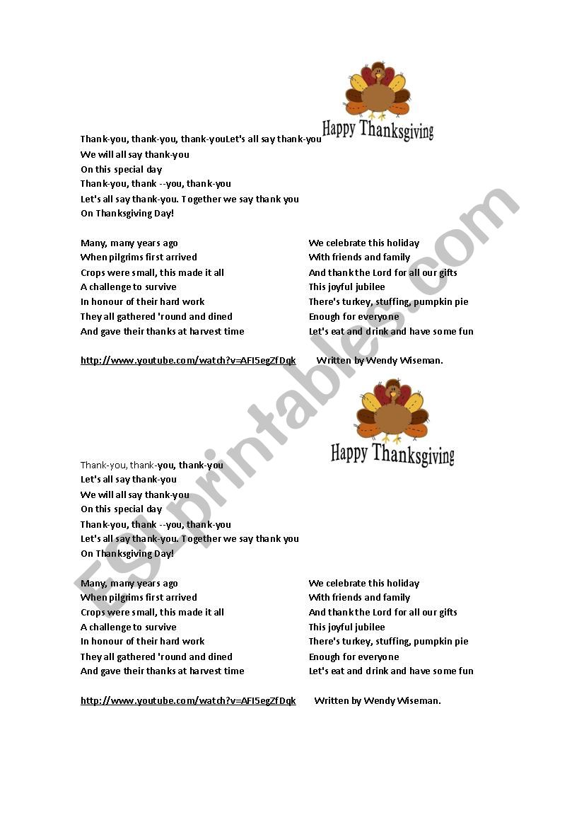 Thanksgiving Song - Songs For Children 
