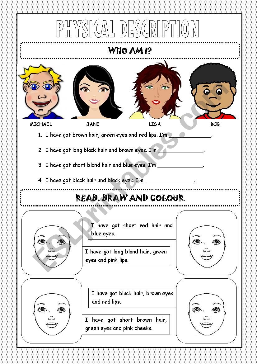 Physical Description worksheet