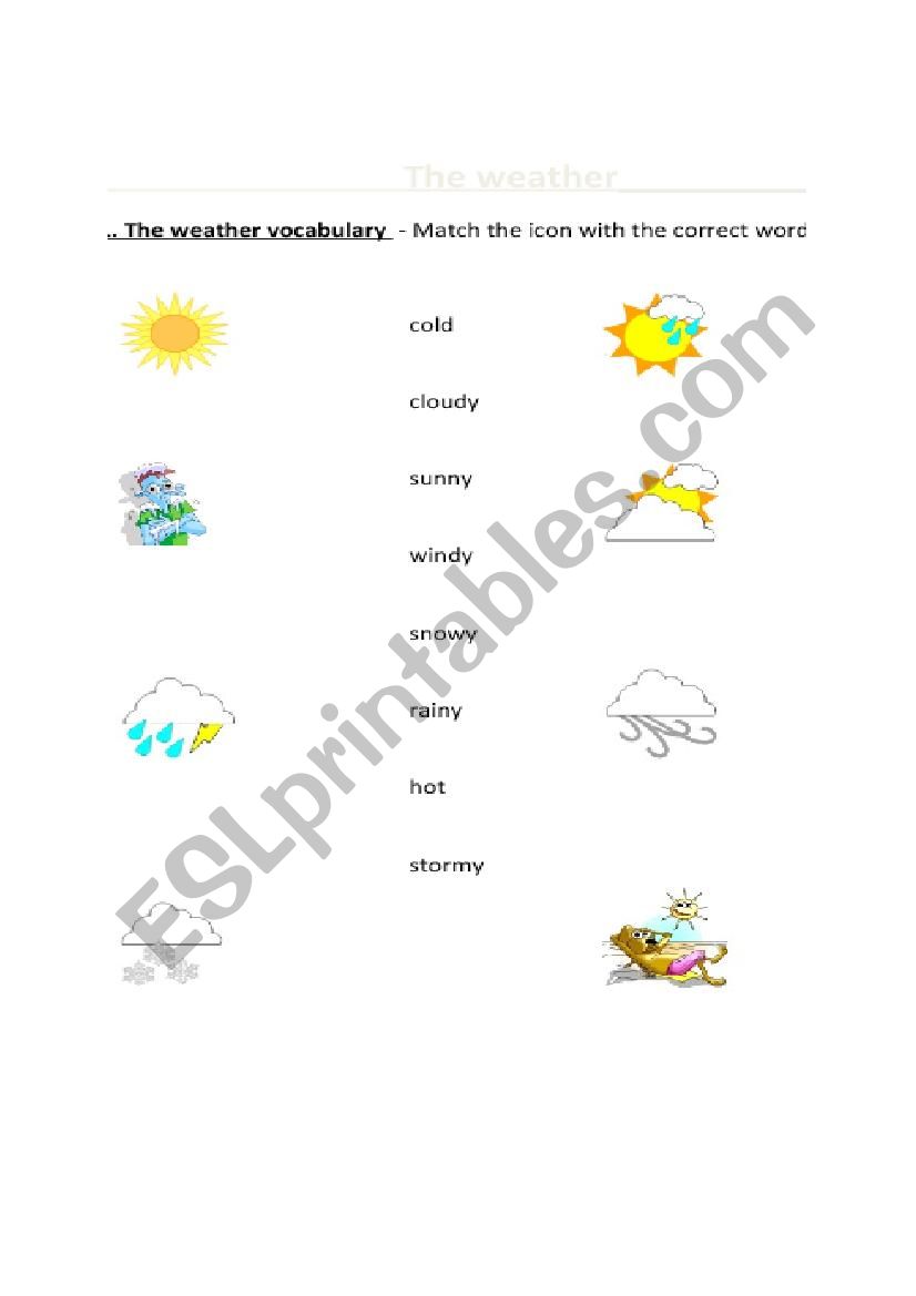 simple weather worksheet worksheet