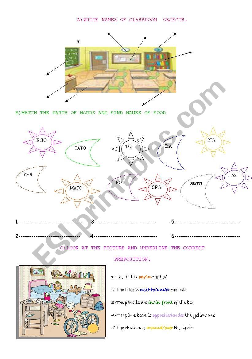 WORKSHEET FOR KIDS worksheet