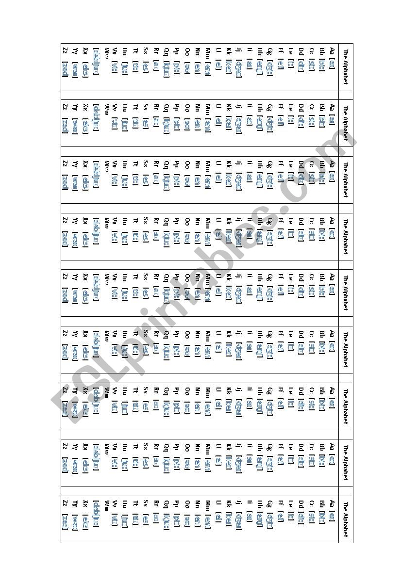 The alphabet bookmarks worksheet