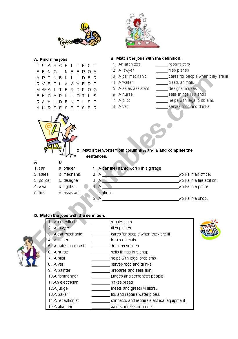 Jobs worksheet