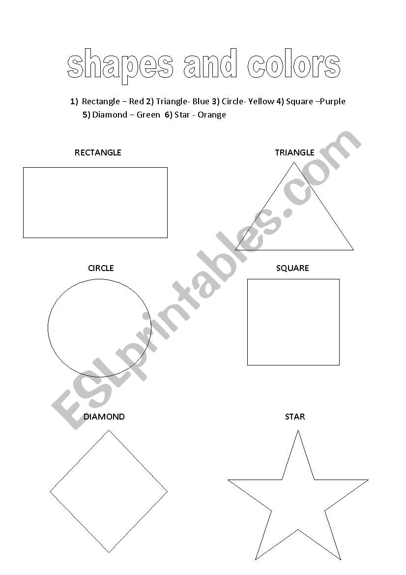 shapes and colors worksheet