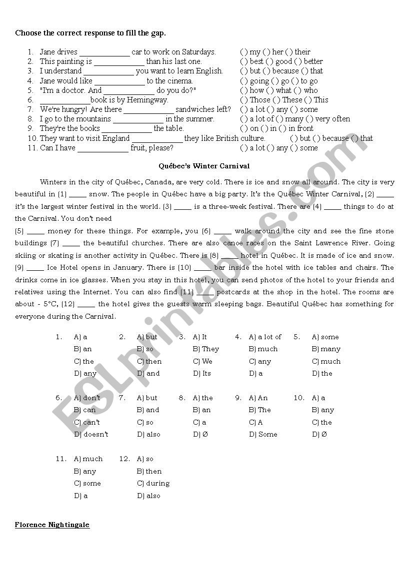 beginner-elementary  level test