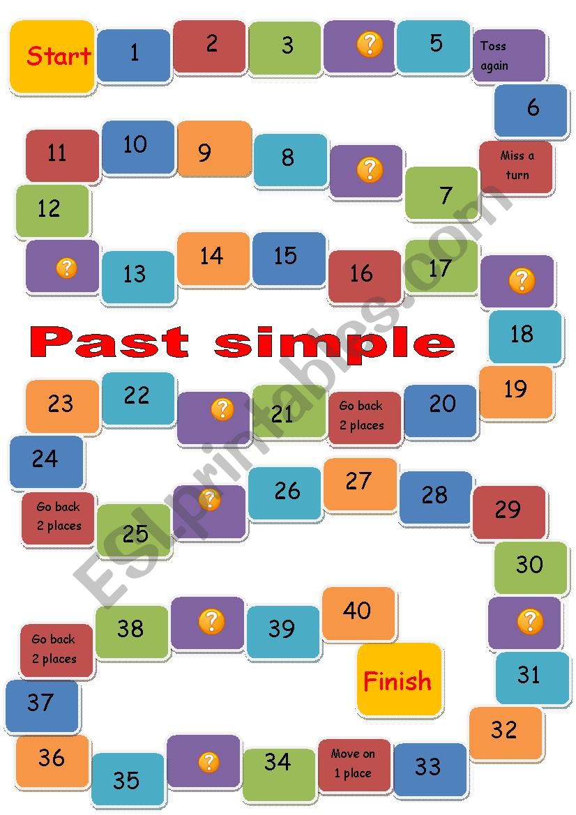 Past Simple Board Game worksheet