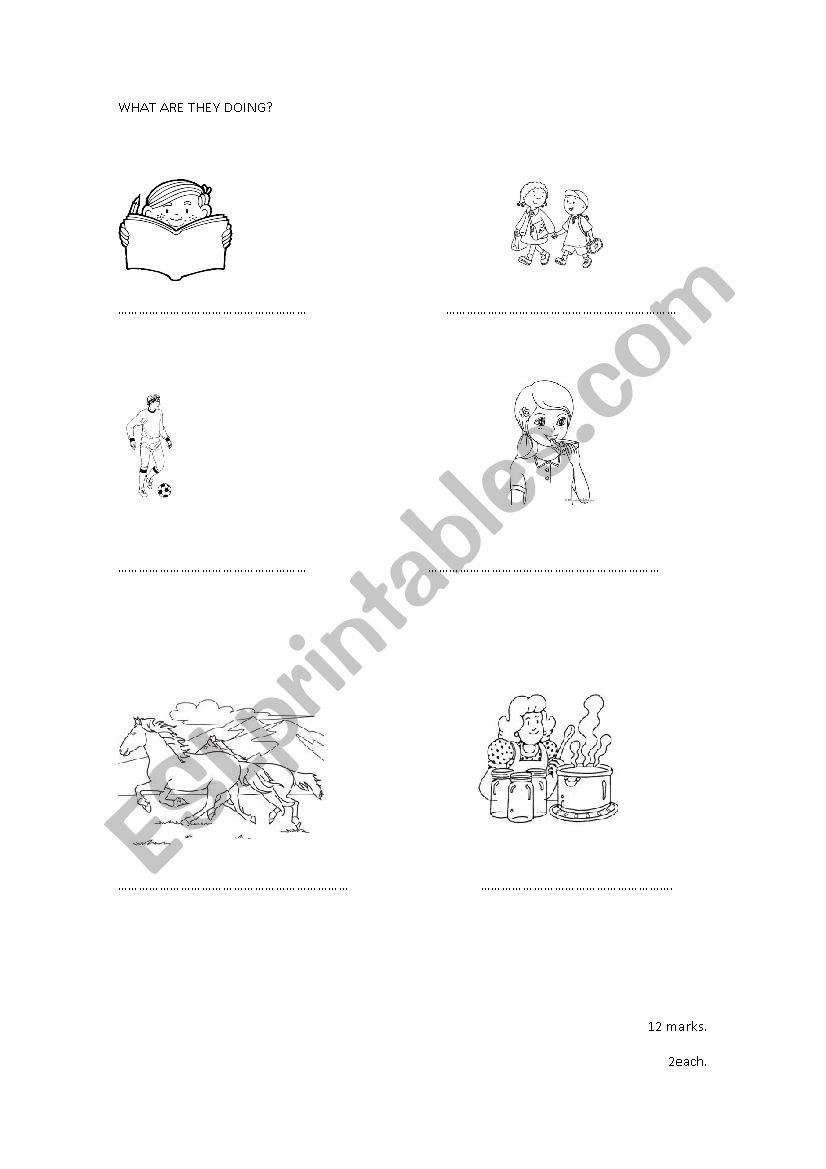What are they doing? worksheet
