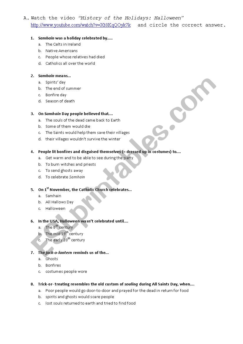 Halloween Listening worksheet
