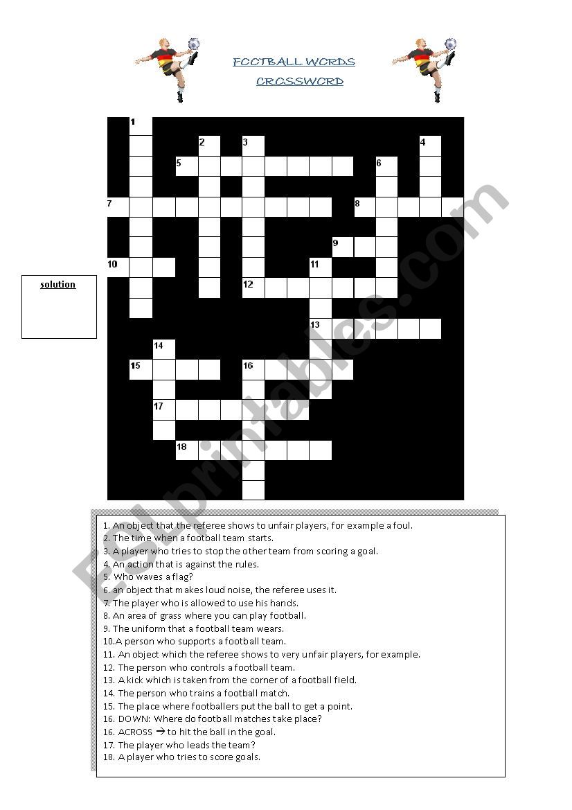 Football Crosswords worksheet